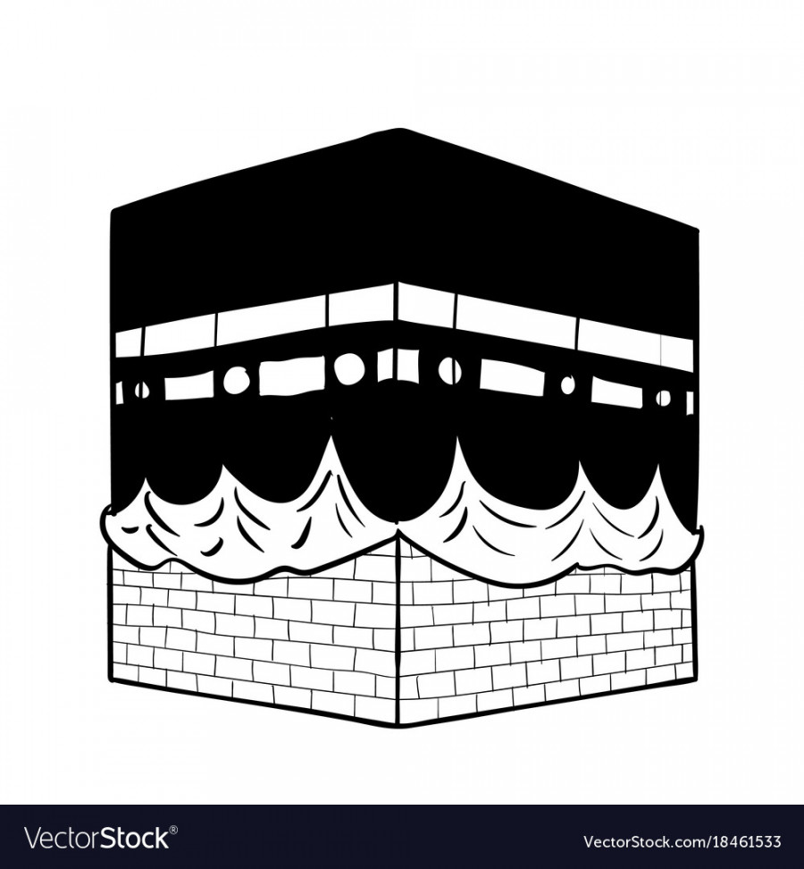 Hand drawing kaaba of mecca Royalty Free Vector Image