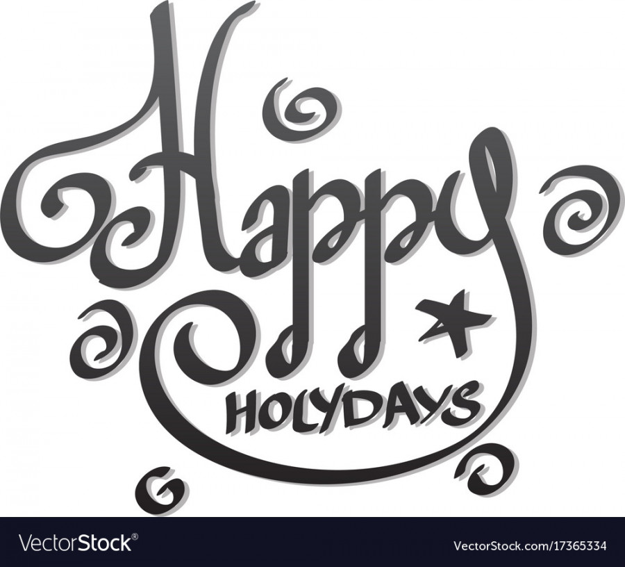 Happy holidays lettering hand drawing Royalty Free Vector