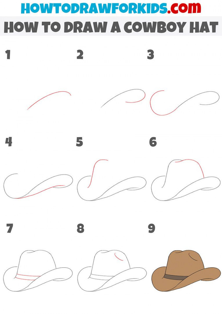 How to Draw a Cowboy Hat  Cowboy hats, Cowboy hat drawing