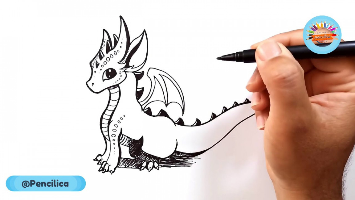 How to draw a cute dragon step by step