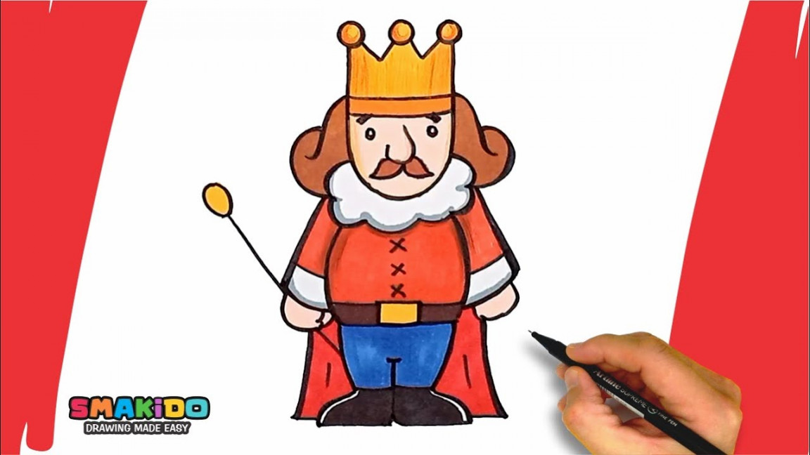 How To Draw a King For Kids and Beginners  Easy Drawing and Coloring  Tutorial