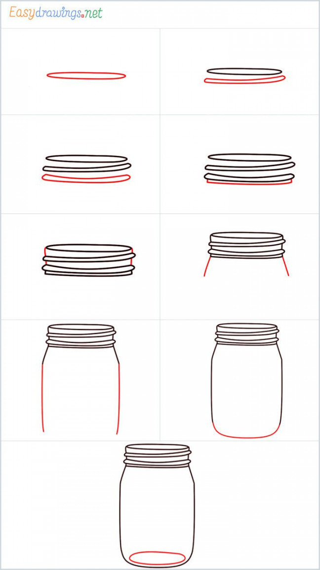 How to draw a mason jar step by step for beginners  Mason jar art