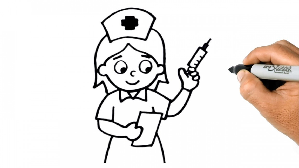 How to DRAW a NURSE EASY Step by Step Nurse Drawing Tutorials