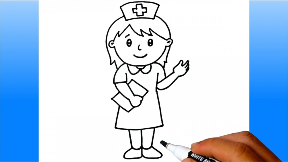 How to DRAW a NURSE Step by Step - YouTube