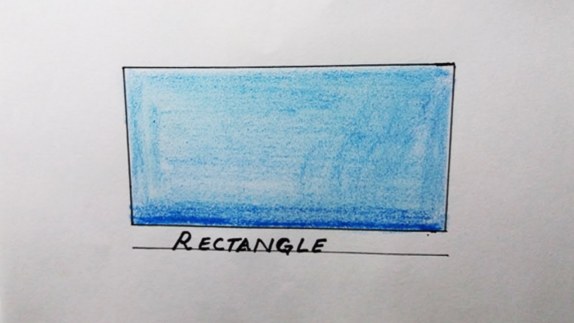 How to draw a rectangle shape simple with pen and color Easy rectangle  shape drawing for kids