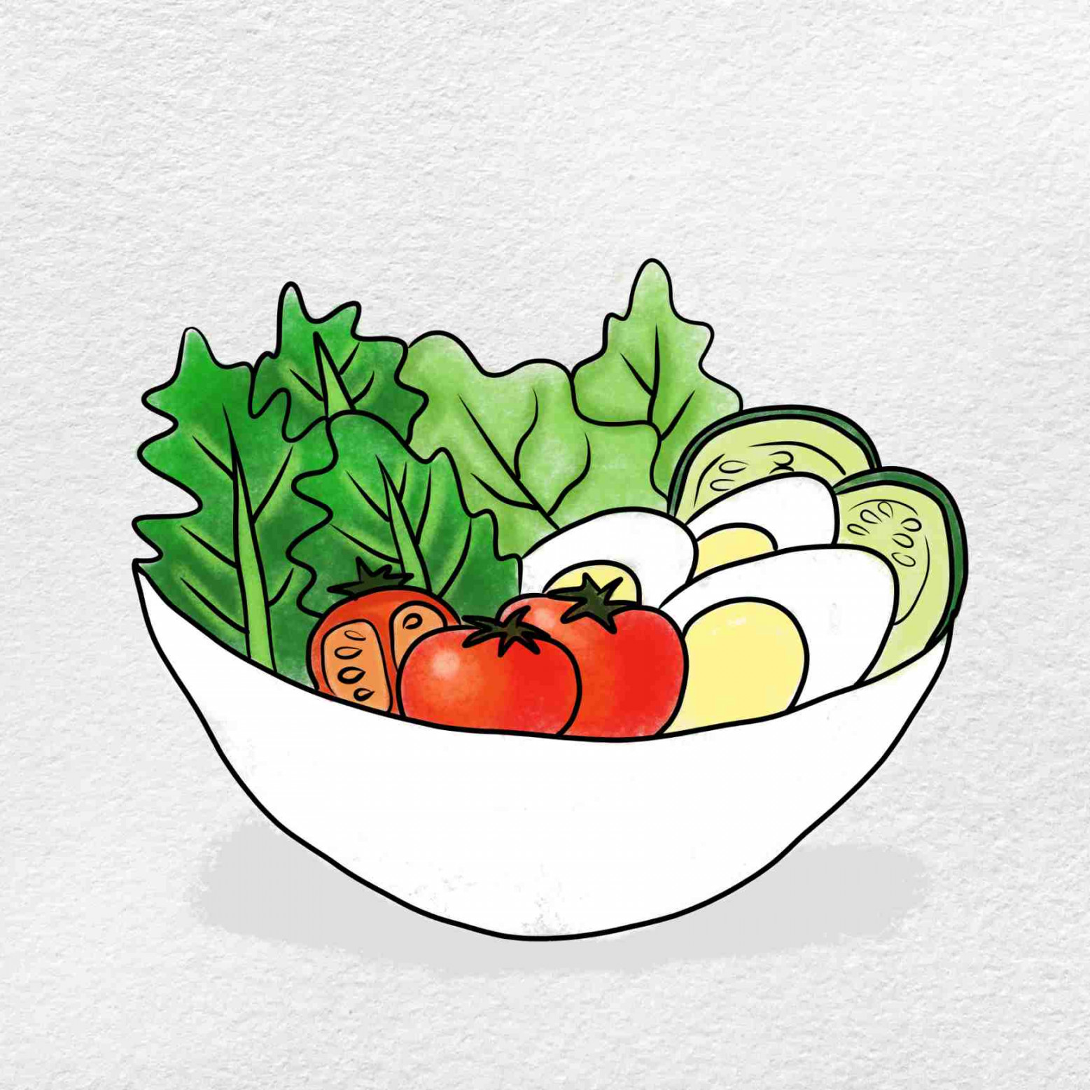 How to Draw a Salad - HelloArtsy