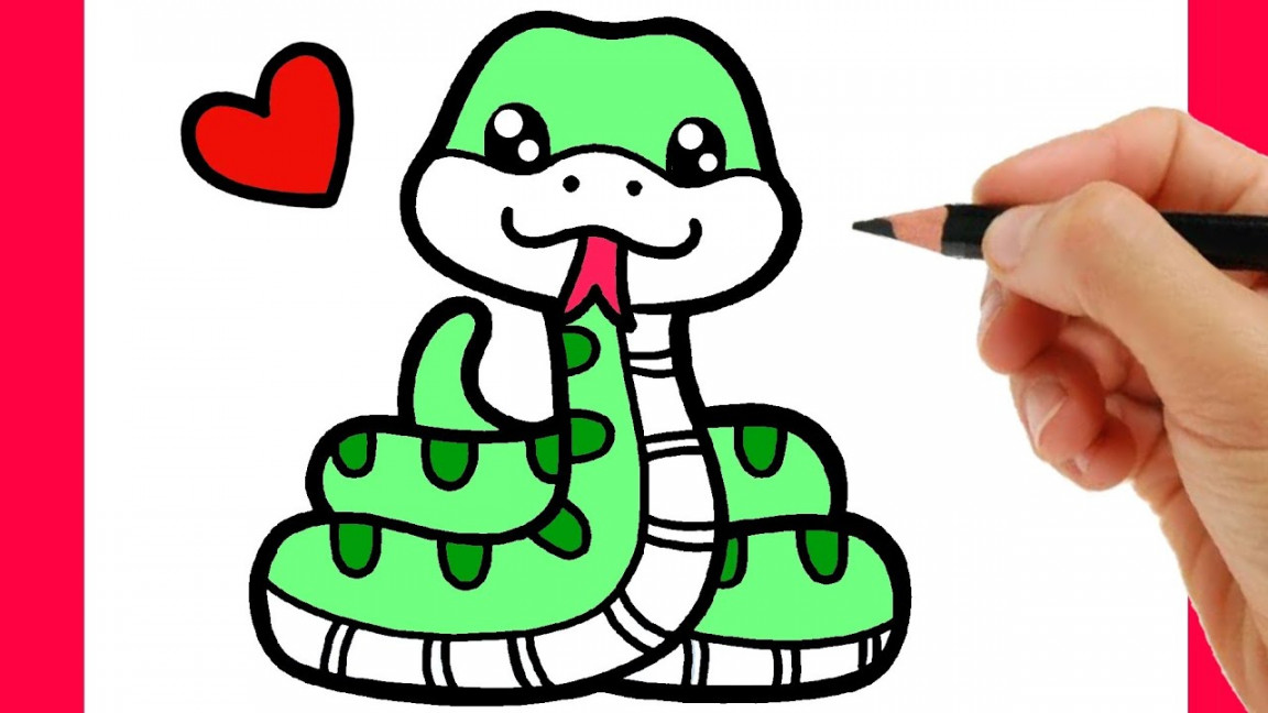 HOW TO DRAW A SNAKE EASY - DRAWING A CUTE SNAKE EASY STEP BY STEP