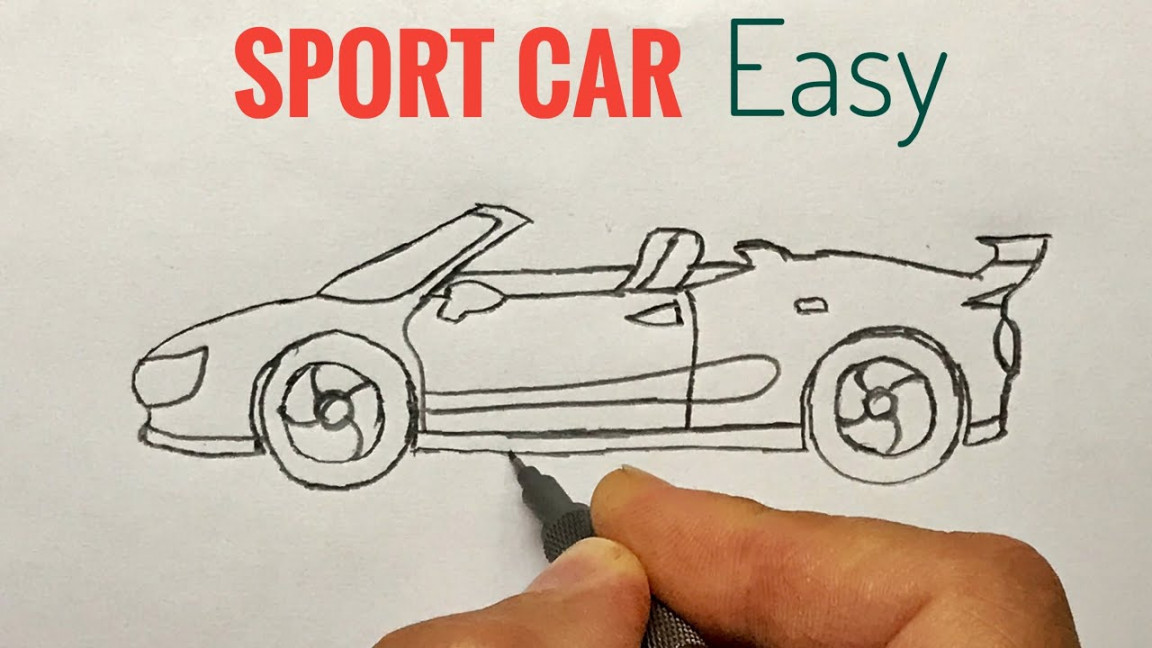 How to Draw a Sports Car - Easy Car Drawing