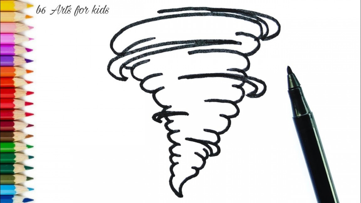 How to Draw a Tornado - Easy Things to Draw