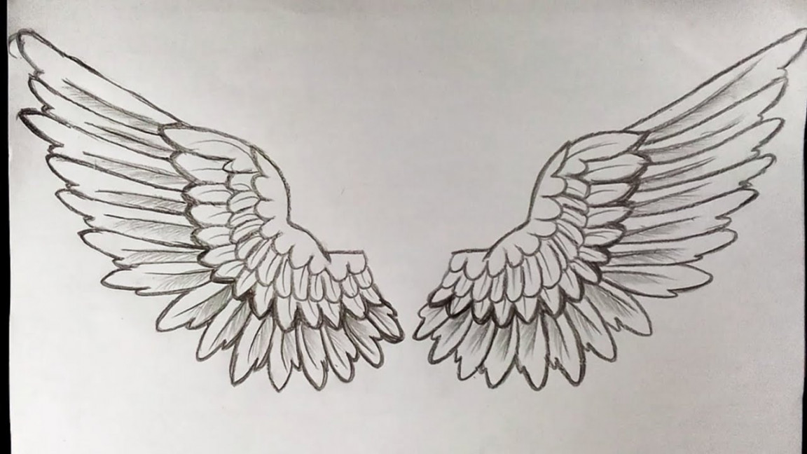 How To Draw Angel Wings Easy For Beginners