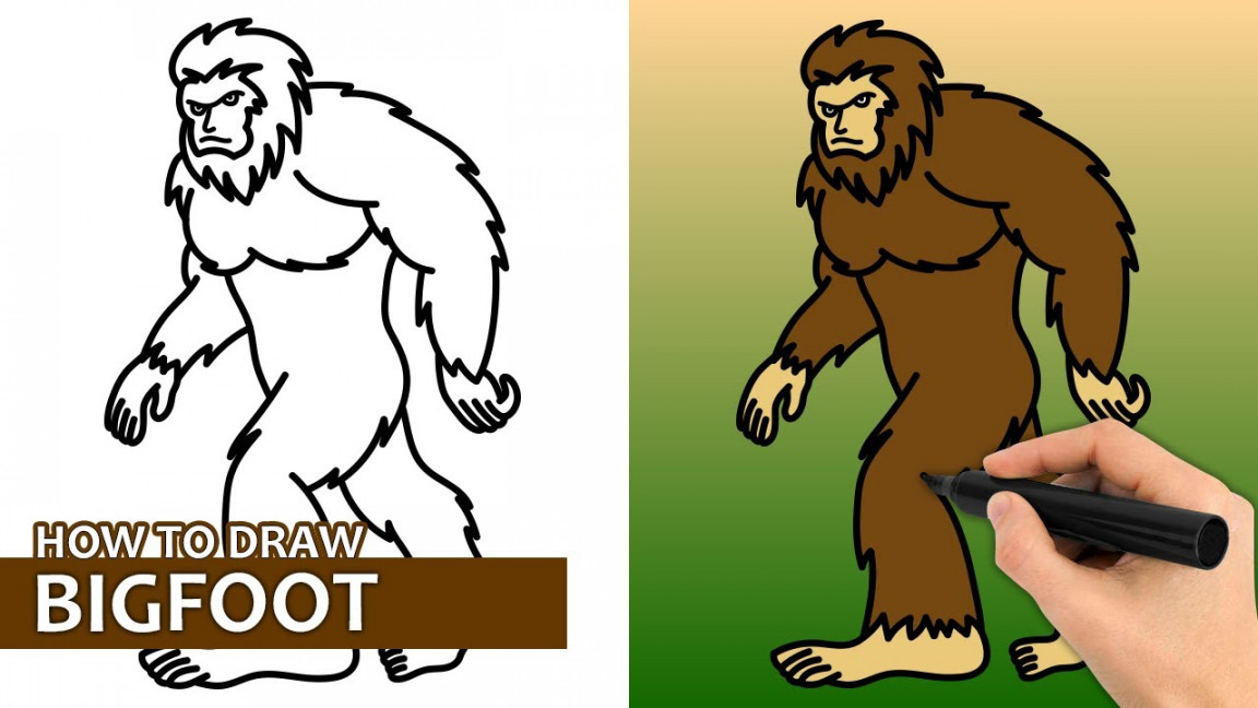 How To Draw Bigfoot (Easy Drawing Tutorial)