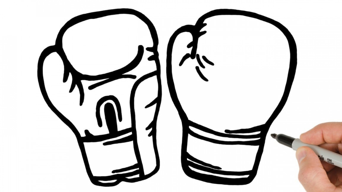 How to Draw Boxing Gloves  Easy Sport Stuff Drawings