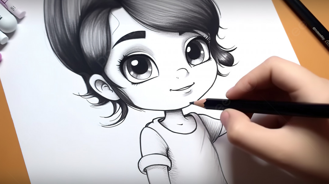 How To Draw Cute Cartoon Girl Background, Cartoon Drawing Picture