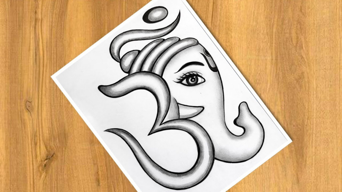 How To Draw Ganpati And Om  Step By Step  Easy Drawing  Tutorial  Lord  Ganesha  Beginners