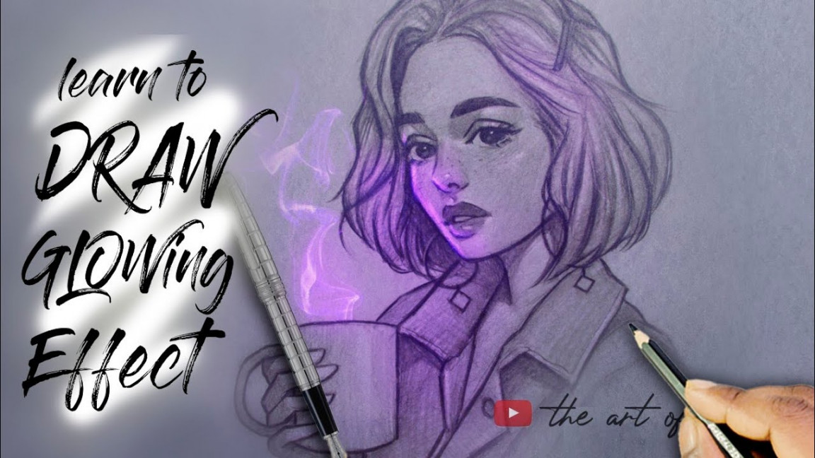 How to draw Glowing effect  Glowing effect drawing step by step tutorial