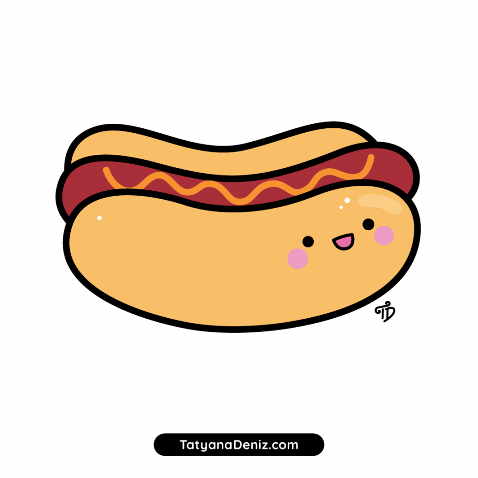 How to draw kawaii hot dog step-by-step cute and easy