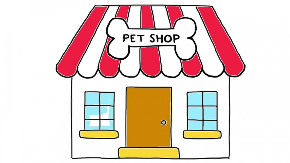 How to draw Pet shop .Easy pet shop drawing and colouring for kids and  toddlers