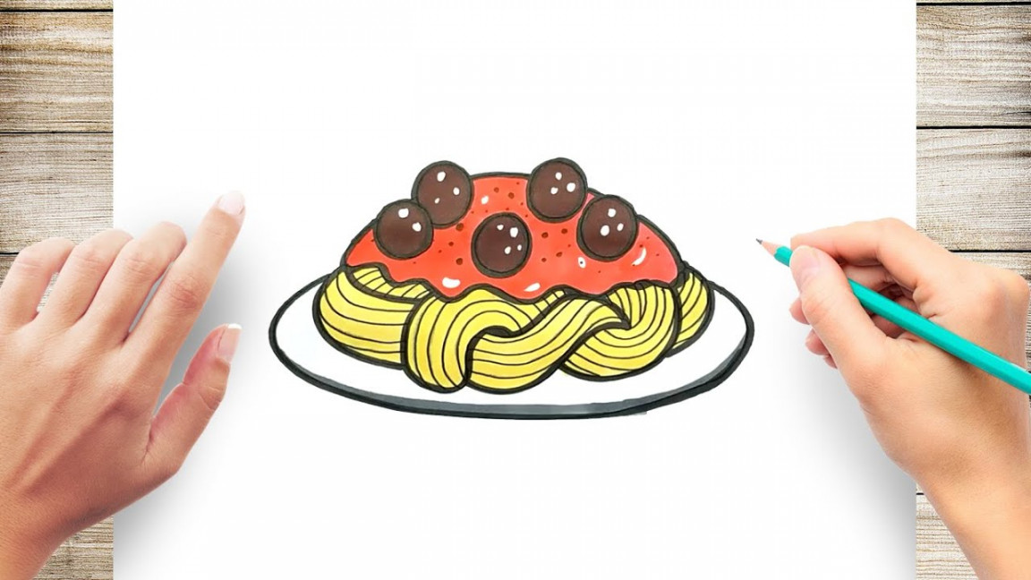 How to Draw #Spaghetti And Meatballs