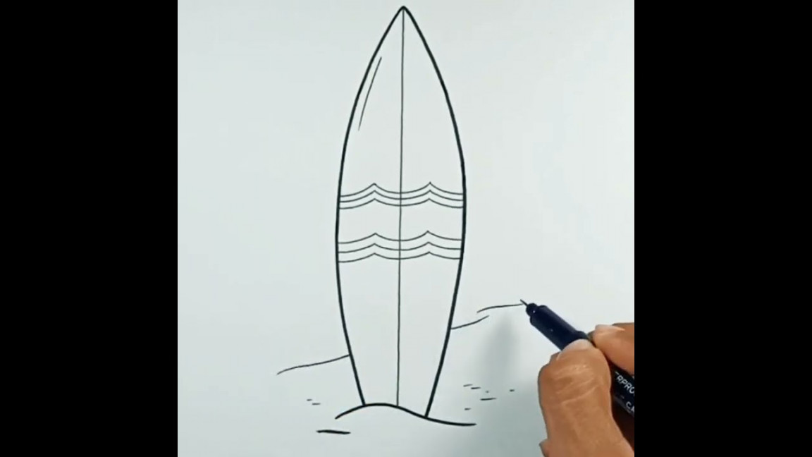 How to draw Surfboard #shorts