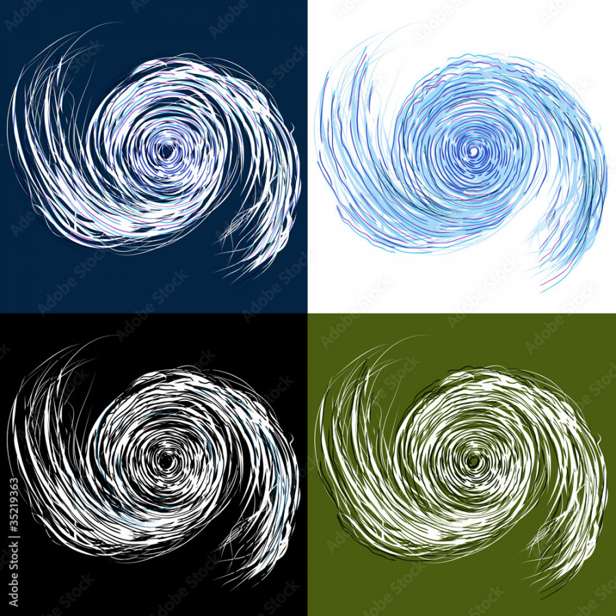 Hurricane Drawing Set Stock-Vektorgrafik  Adobe Stock