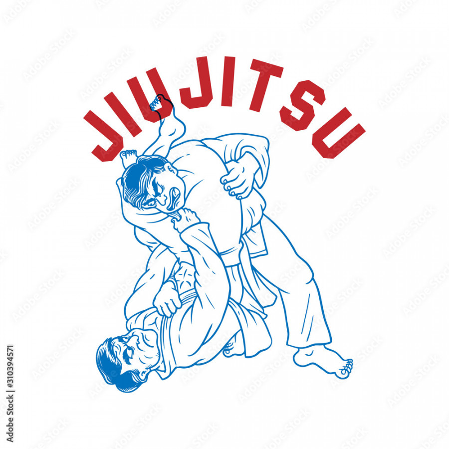 Jiu Jitsu Vector Hand drawing Vector Illustration Stock