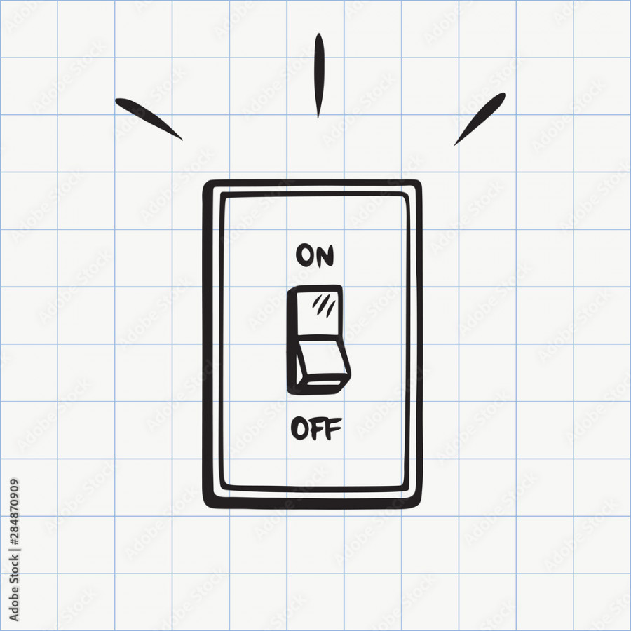 Light switch doodle icon