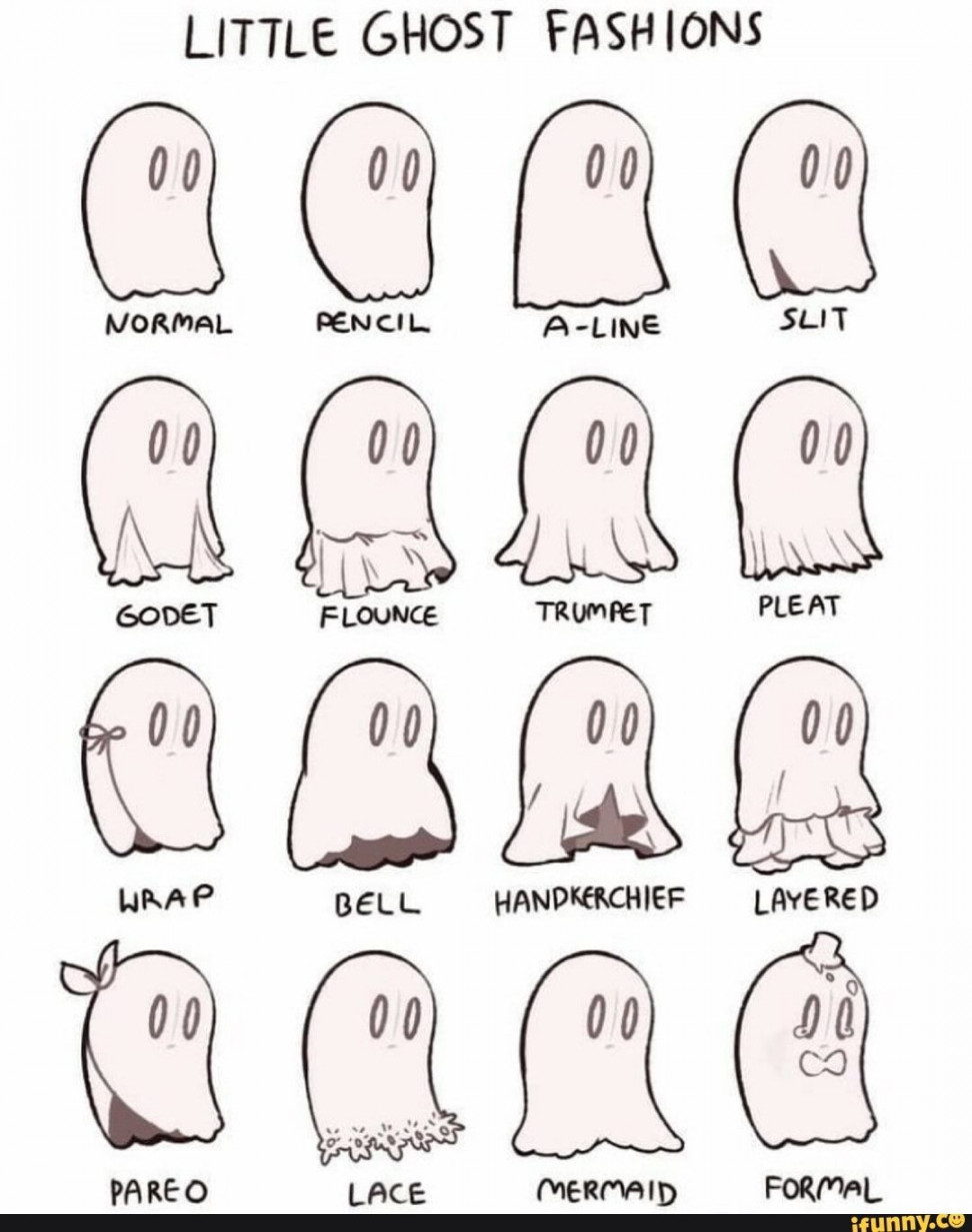 LITTLE GHOST FASH IONS - iFunny  Drawing tips, Cute drawings, Art