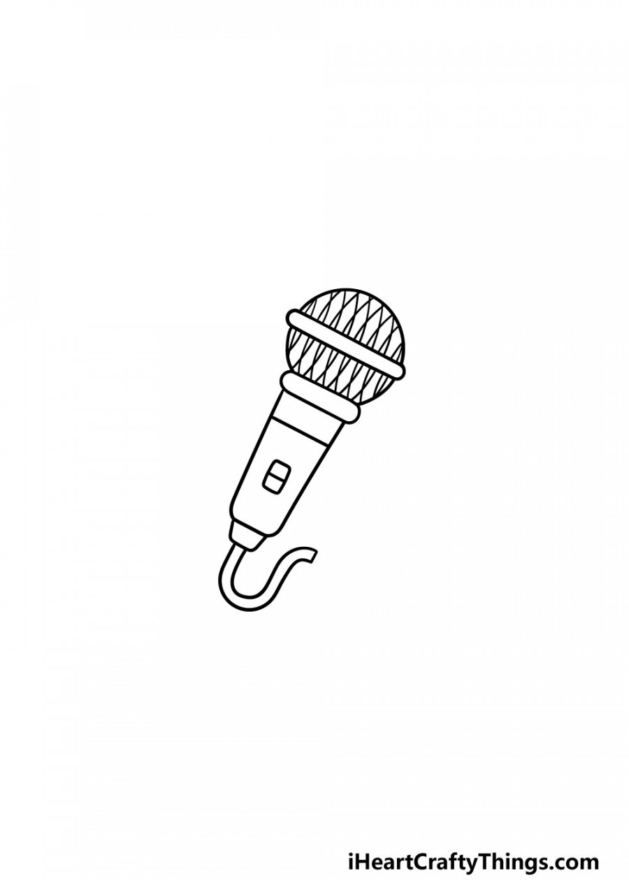 Microphone Drawing - How To Draw A Microphone Step By Step