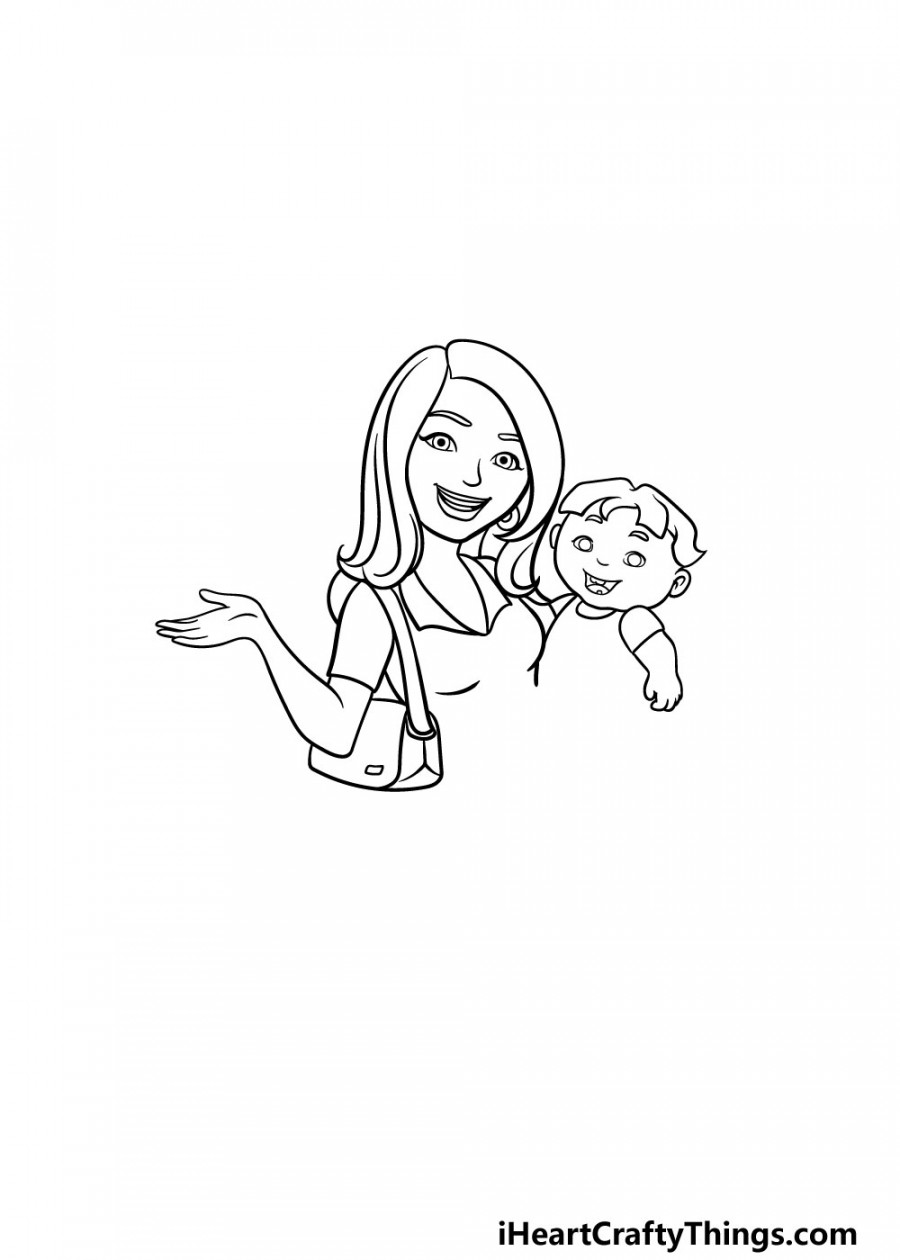 Mom Drawing - How To Draw A Mom Step By Step