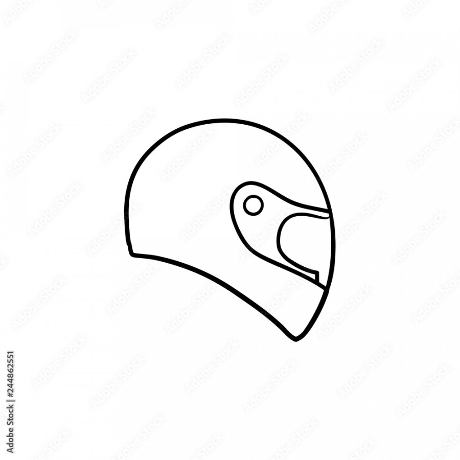 Motorcycle helmet hand drawn outline doodle icon