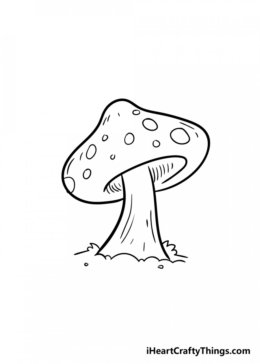 Mushroom Drawing - How To Draw A Mushroom Step By Step