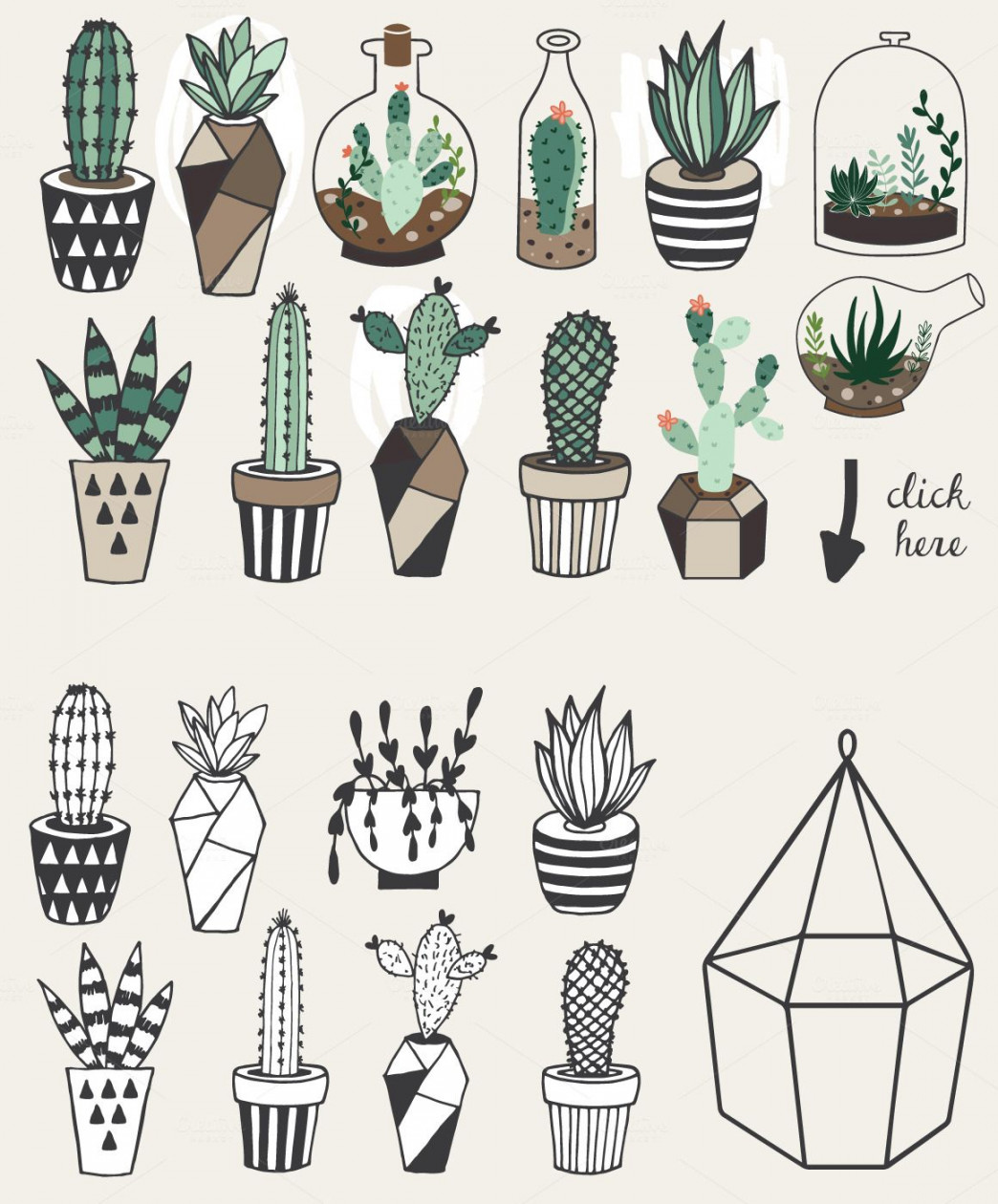 %OFF Succulents +Unlimited License  Cactus drawing, Art