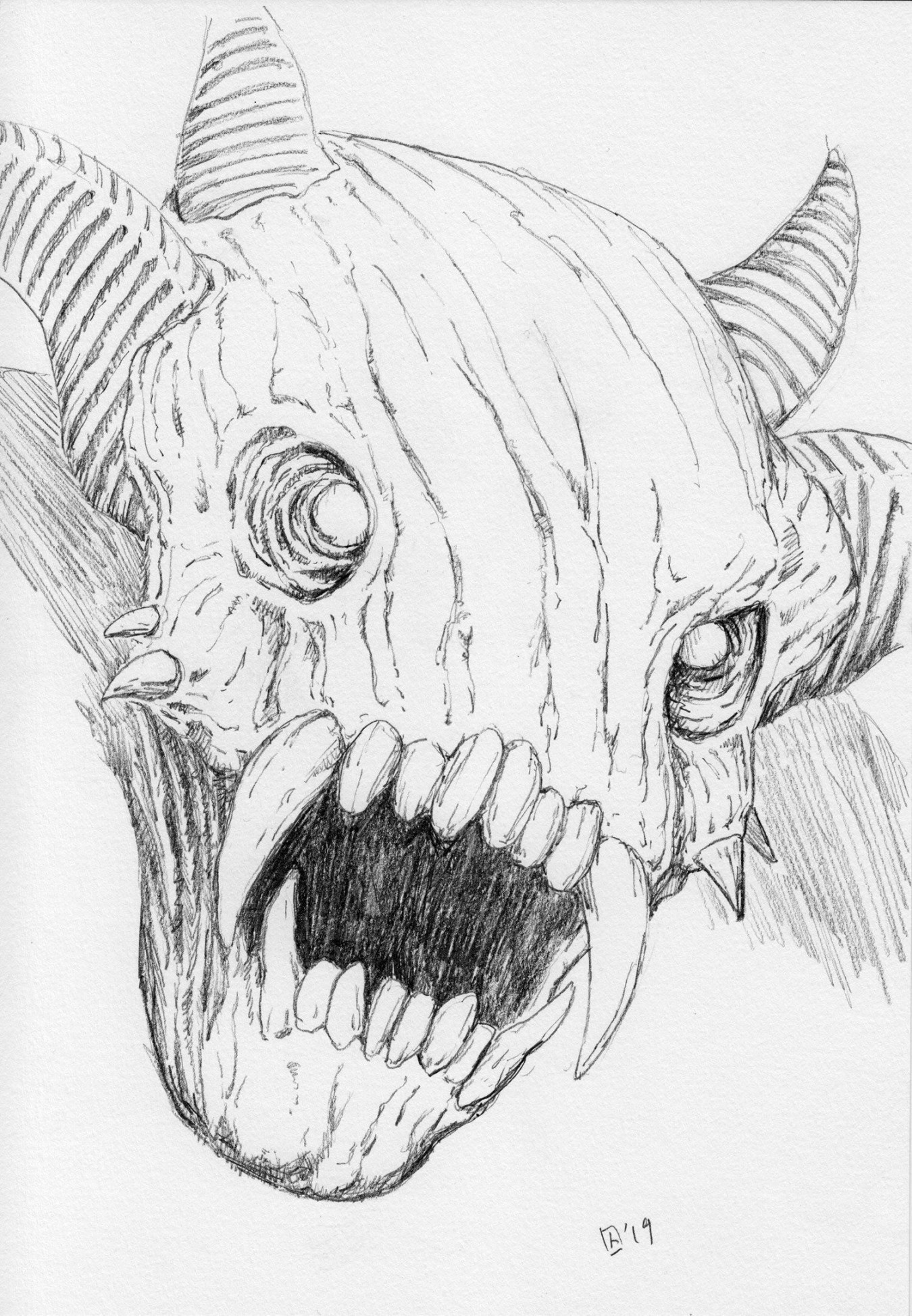 Pencil Original: A Demon Monster Thing - Etsy  Sketchbook art