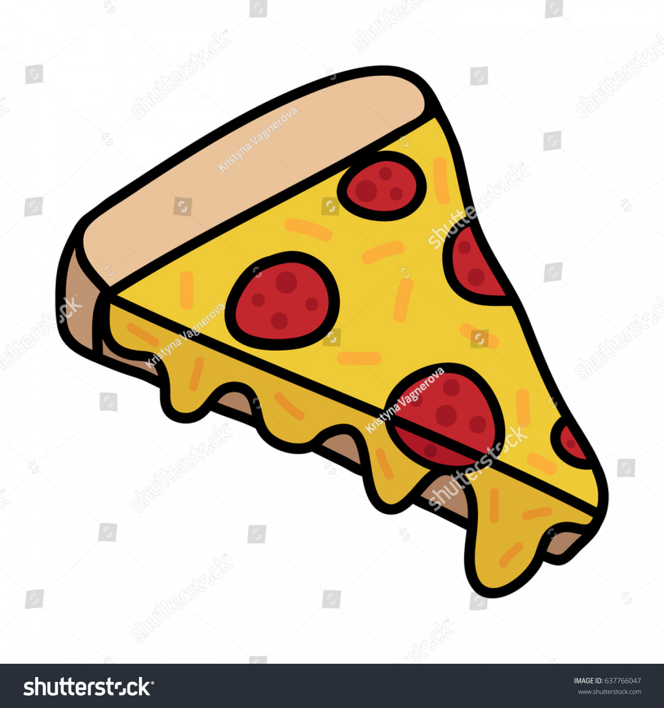 Pizza Doodle Drawing Slice Pizza Cheese: Stock-Vektorgrafik