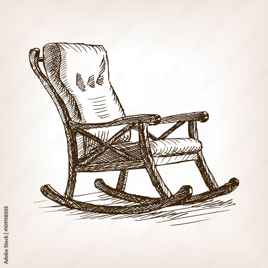 Rocking chair sketch style vector illustration Stock-Vektorgrafik