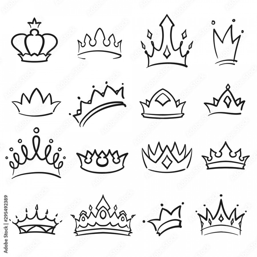 Simple hand drawing crown set Stock-Vektorgrafik  Adobe Stock