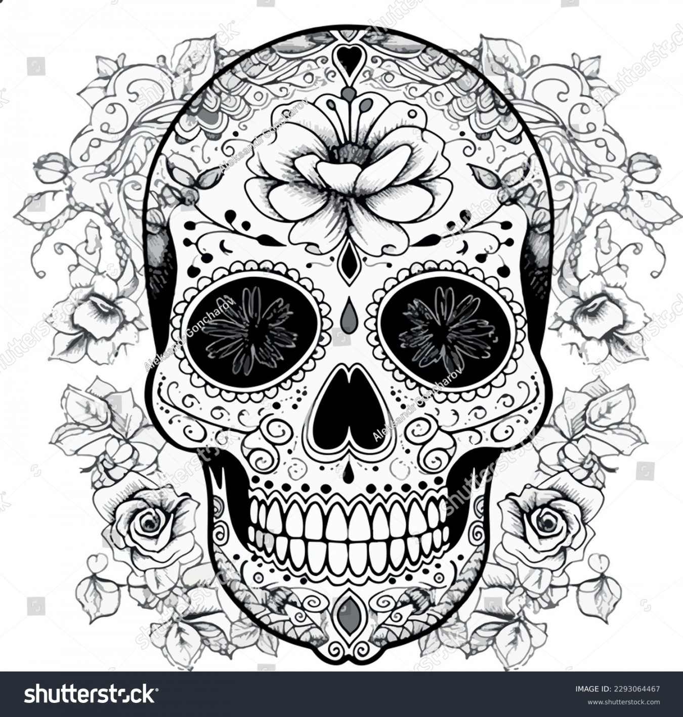 , Sugar Skull Tattoo Design Images, Stock Photos, D objects