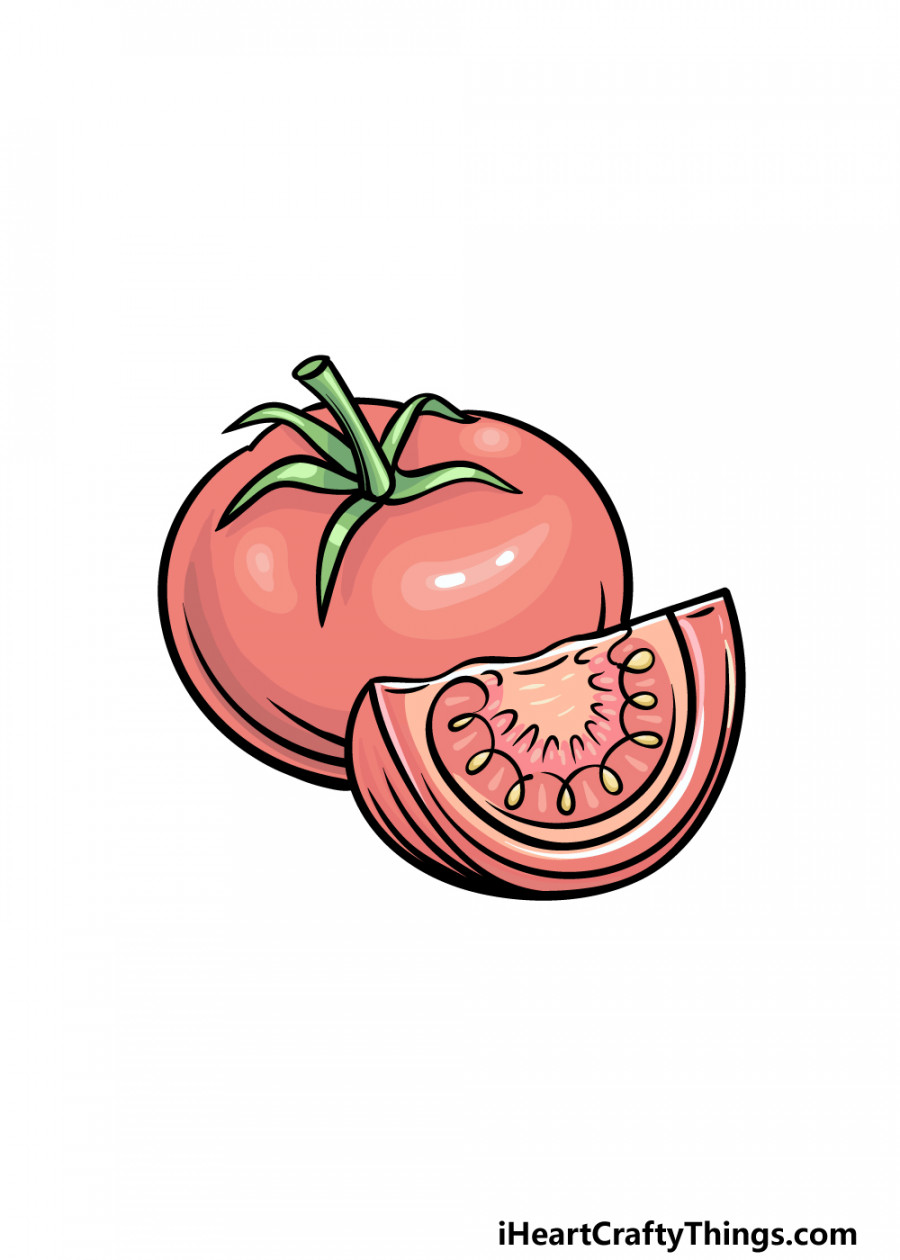 Tomato Drawing - How To Draw A Tomato Step By Step