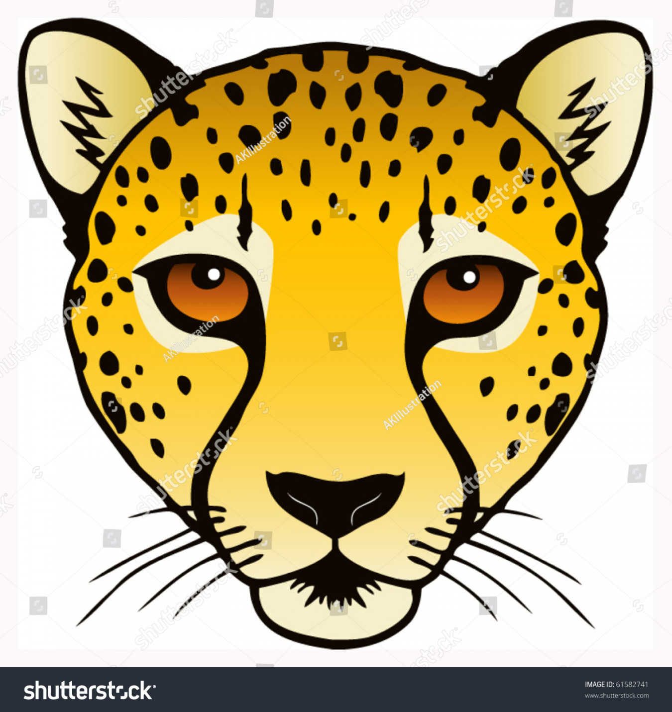 Vector Ink Illustration Cheetahs Head: Stock-Vektorgrafik