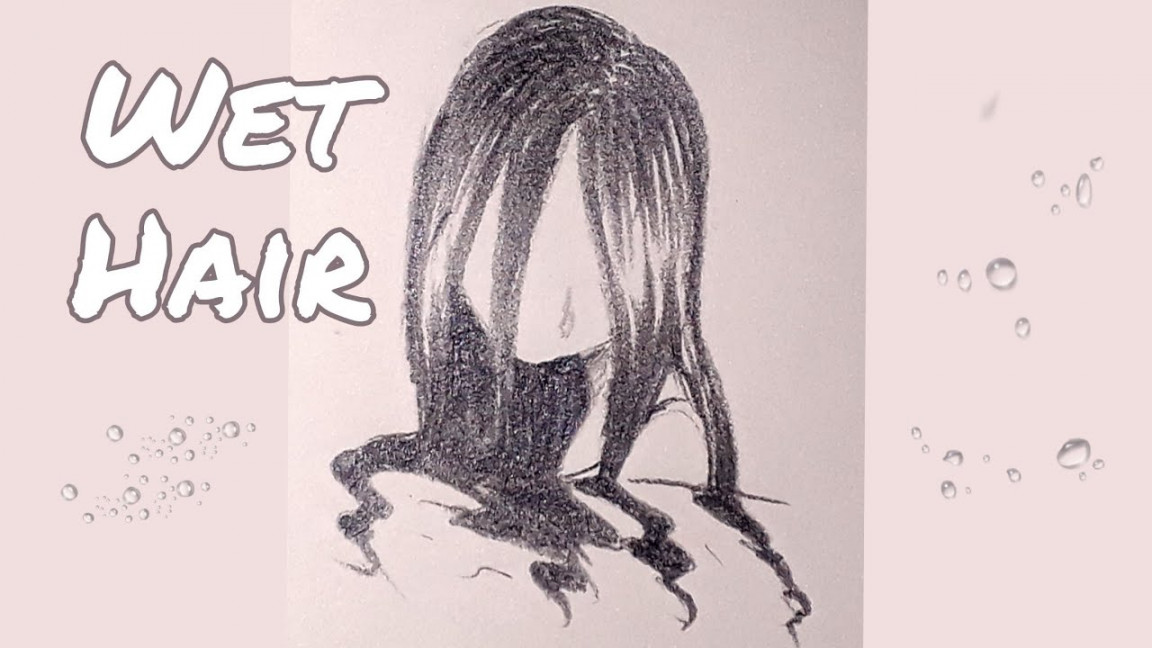 WET HAIR  SEMI REALISTIC DRAWING  Step by Step  by Natasya Afzal