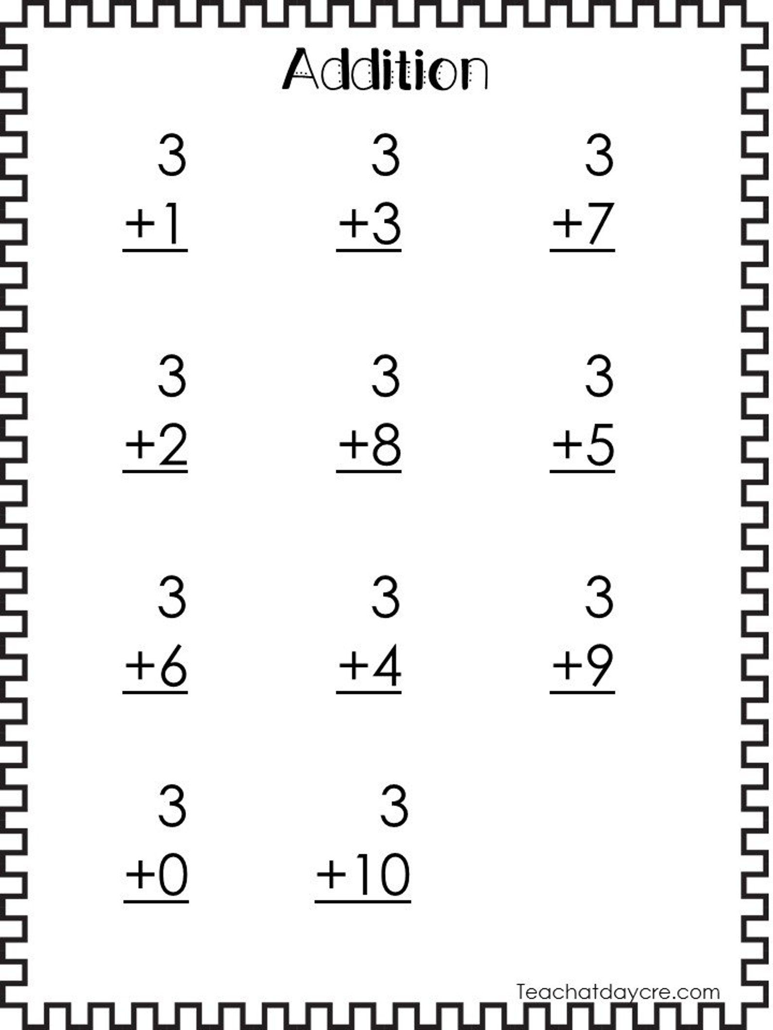 25 Addition Worksheets Kindergarten Up To 20 Free