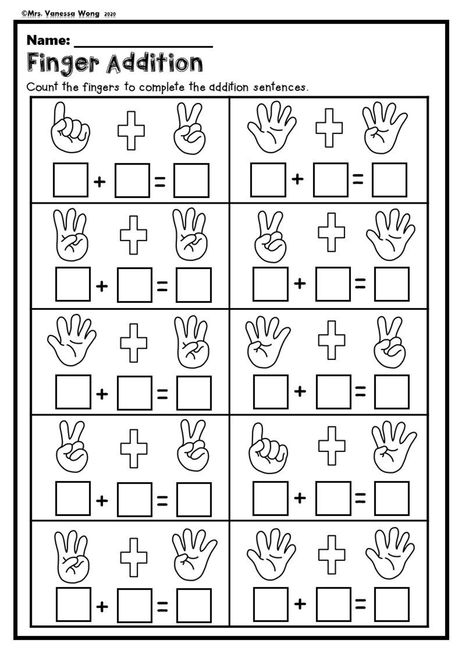 25 Addition Worksheets Kindergarten Up To 20 Pdf