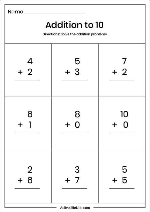 25 Addition Worksheets Kindergarten Up To 20 Pdf