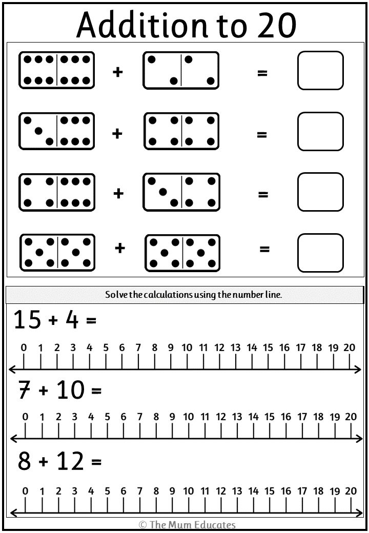 25 Addition Worksheets Kindergarten Up To 20 Pdf