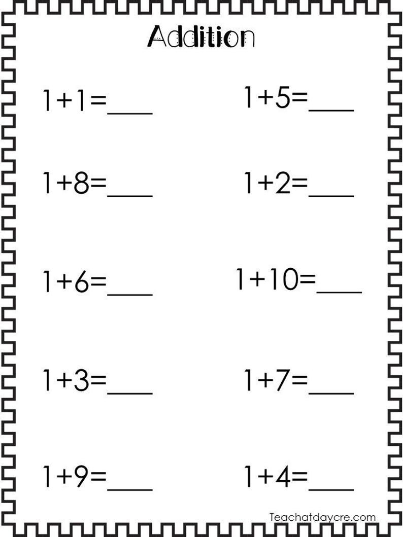 25 Addition Worksheets Kindergarten Up To 20 Pdf