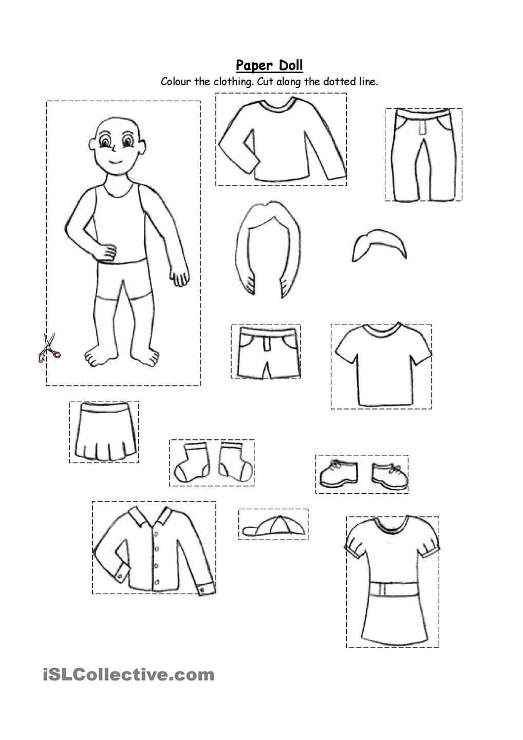 25 Cut And Paste Worksheets Clothes Free