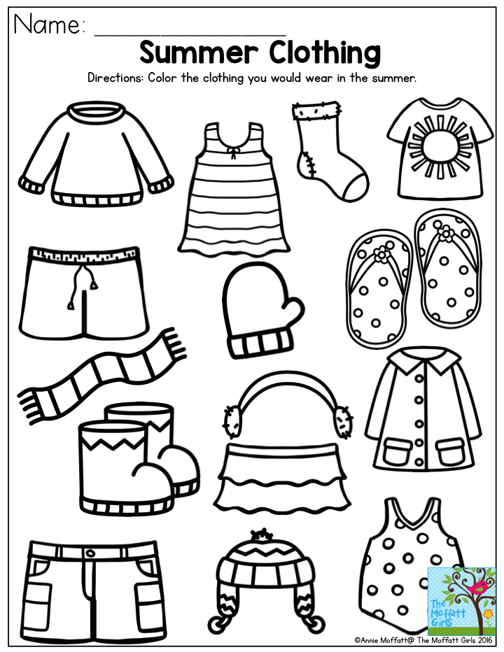 25 Cut And Paste Worksheets Clothes Free