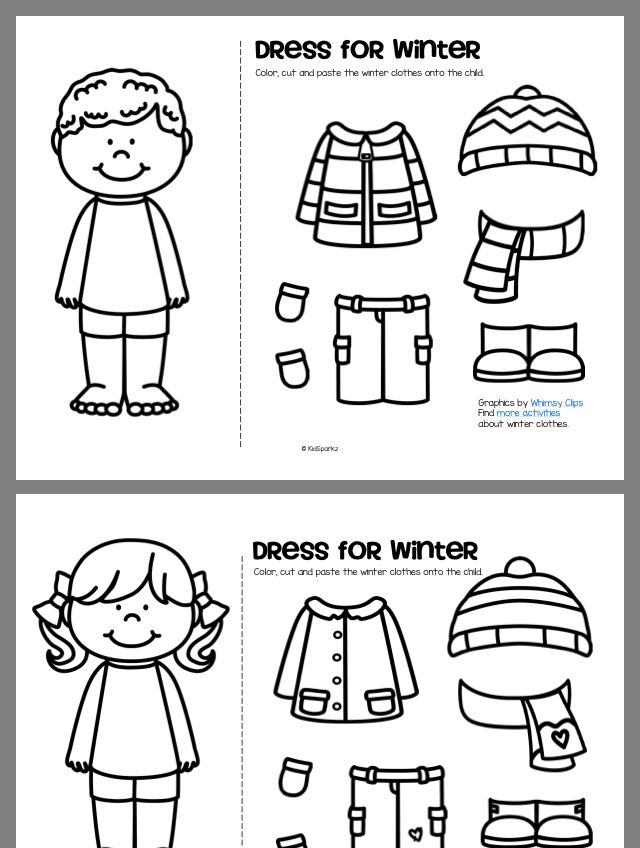 25 Cut And Paste Worksheets Clothes Free