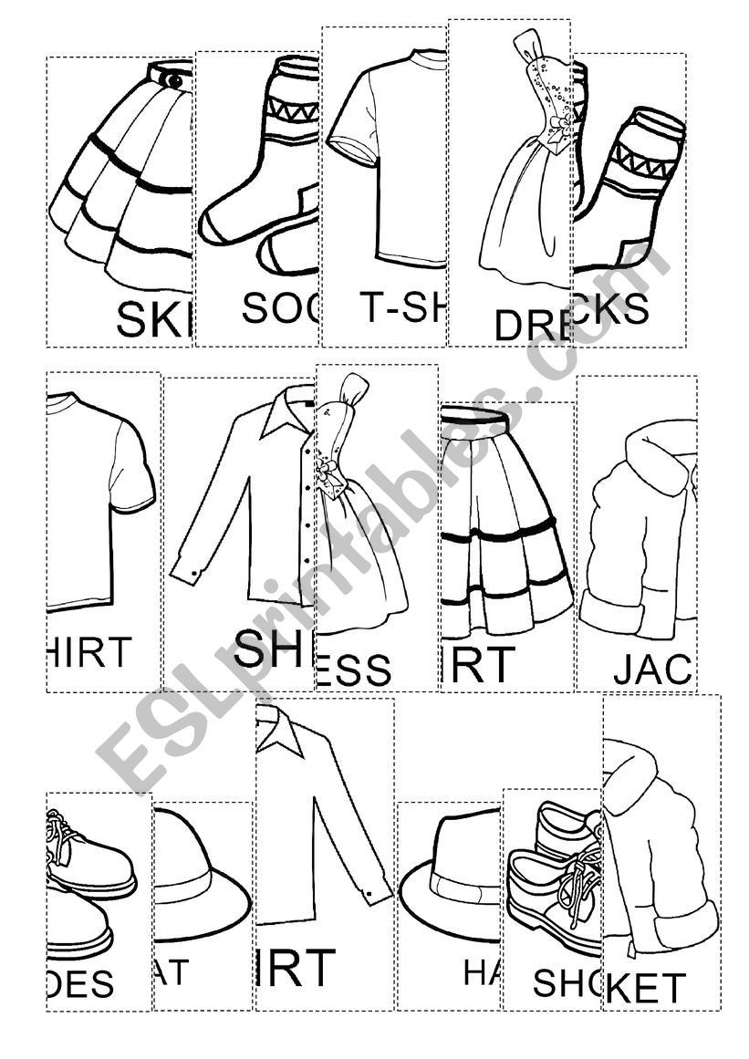 25 Cut And Paste Worksheets Clothes Free