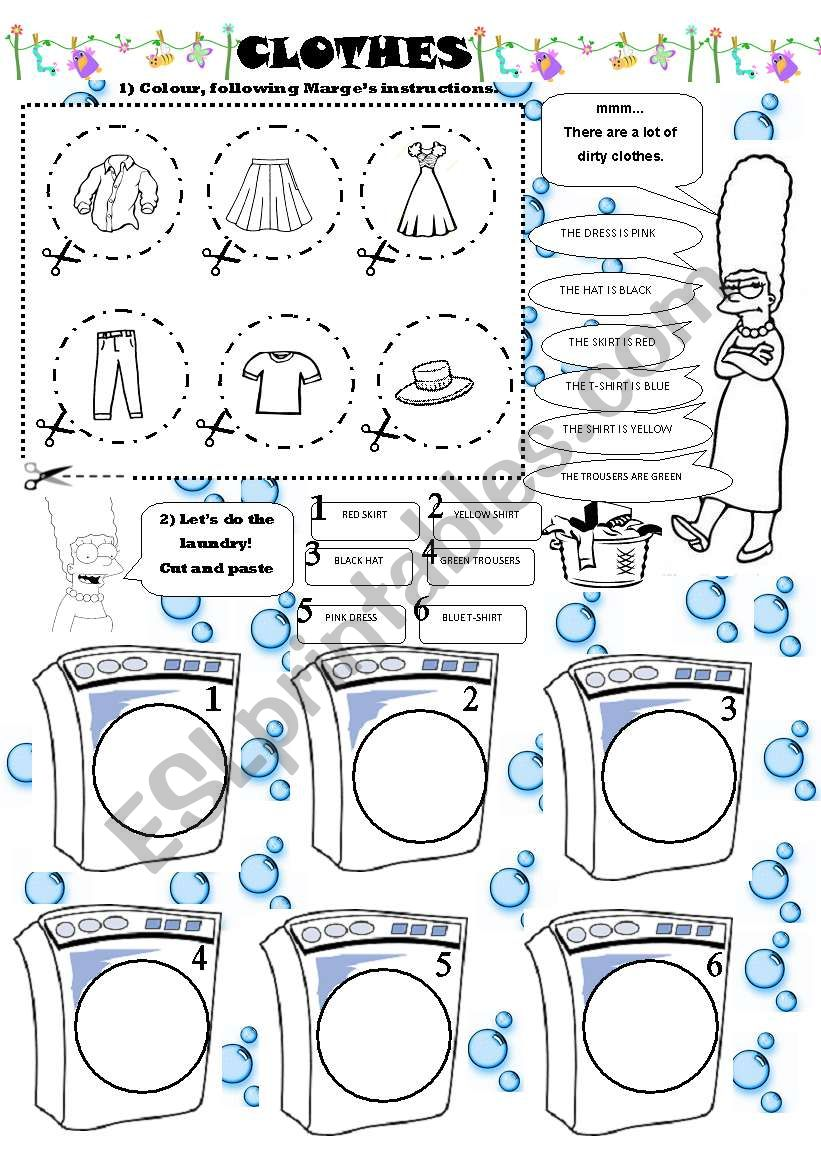 25 Cut And Paste Worksheets Clothes Free